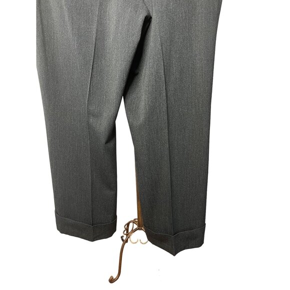 Lane Bryant Women’s dress pants size 20 wide leg zipper charcoal 3 pockets cuffe - Picture 6 of 14